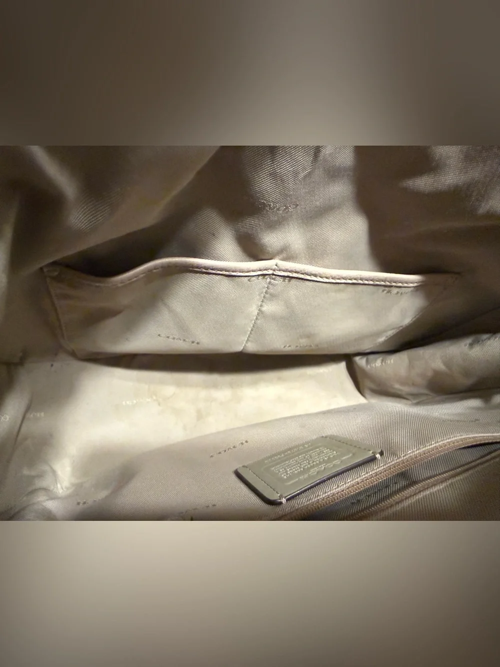 Coach Pebbled Leather Shoulder Bag in Light Taupe - Elle Hobo Bag